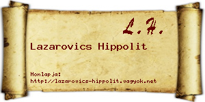 Lazarovics Hippolit névjegykártya